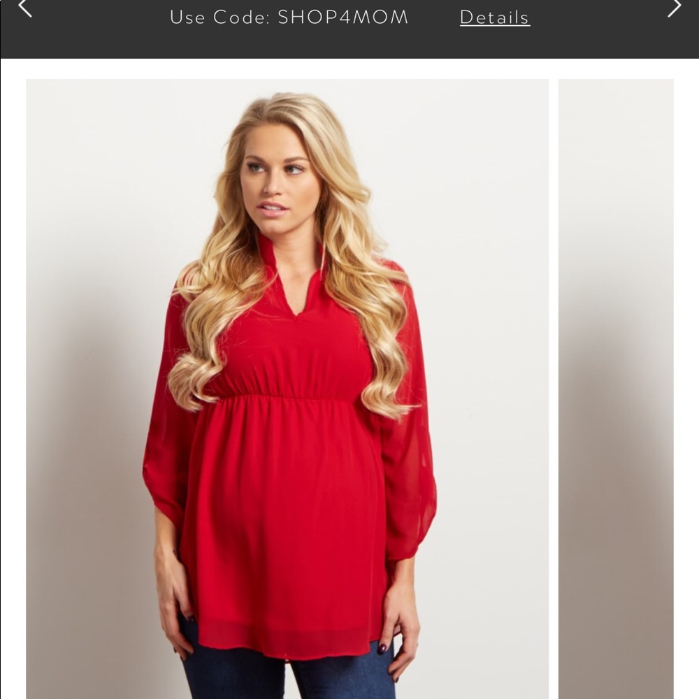 NWT PinkBlush Maternity Red Top SZ SM
